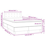 vidaXL Sommier à lattes de lit matelas et LED taupe 120x190 cm tissu
