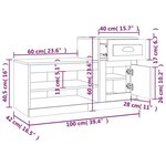 vidaXL Armoire à chaussure blanc brillant 100x42x60 cm bois ingénierie