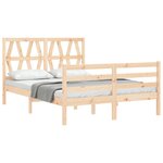 vidaXL Cadre de lit avec tête de lit 120x200 cm bois massif