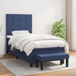 vidaXL Sommier à lattes de lit avec matelas Bleu 80x200 cm Tissu