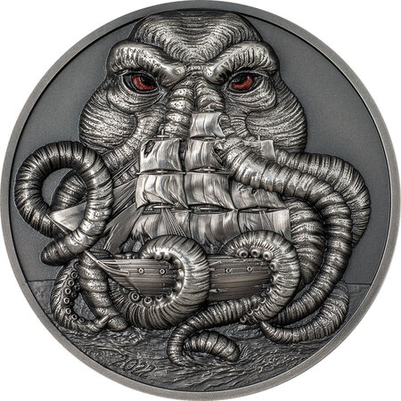 Pièce de monnaie en Argent 20 Dollars g 93.3 (3 oz) Millésime 2022 Lovecraft CTHULHU