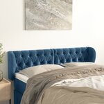 vidaXL Tête de lit avec oreilles Bleu foncé 147x23x78/88 cm Velours