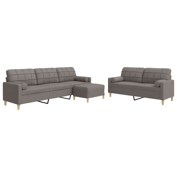 vidaXL Ensemble de canapés 3 Pièces repose-pied et coussins décoratifs