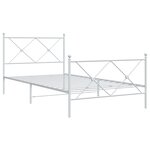 vidaXL Cadre de lit métal avec tête de lit/pied de lit blanc 107x203cm