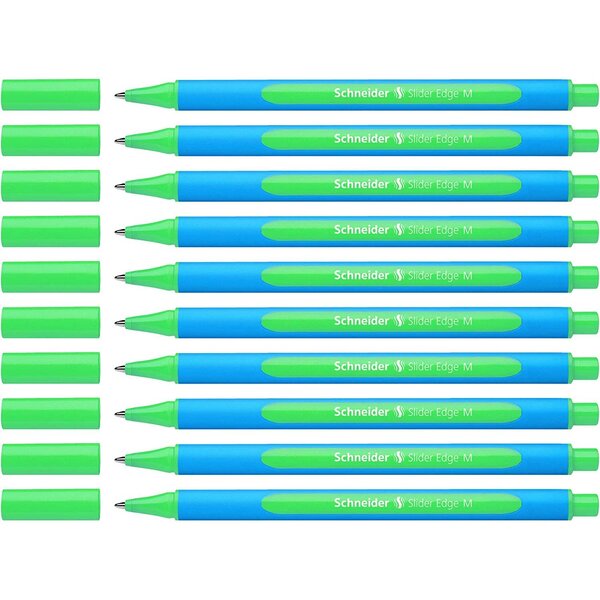 Stylo à bille slider edge pte moyenne vert x 10 schneider