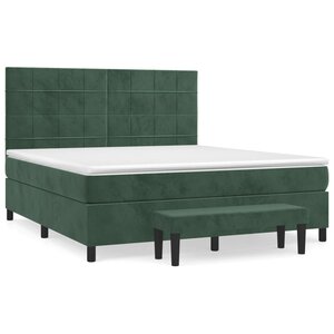 vidaXL Sommier à lattes de lit et matelas Vert foncé 160x200cm Velours