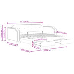 vidaXL Lit de jour avec gigogne et tiroirs sans matelas taupe 90x200cm
