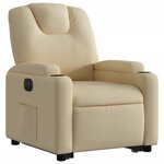 vidaXL Fauteuil inclinable électrique crème tissu