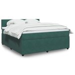 vidaXL Sommier à lattes de lit et matelas Vert foncé 180x200cm Velours