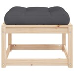 vidaXL Repose-pied de jardin avec coussins bois de pin massif