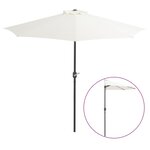 vidaXL Parasol de balcon avec mât en aluminium Sable 270x144 cm Demi