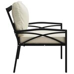 vidaXL Chaises de jardin et coussins sable lot de 2 68x76x79 cm acier