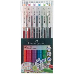 Set 6 stylos roller gel FABER-CASTELL