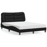 vidaXL Lit avec matelas noir 140x200 cm similicuir