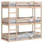 vidaXL Lit superposé triple 75x190 cm bois de pin massif