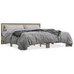 vidaXL Cadre de lit chêne sonoma 180x200 cm bois d'ingénierie et métal