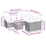 Ensemble de canapé de jardin 9 pièces vidaXL avec coussins noir poly rotin