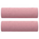 vidaXL Canapé 2 places avec oreillers décoratifs rose 120 cm velours