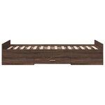 vidaXL Cadre de lit et tiroirs chêne marron 75x190cm bois d'ingénierie