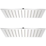 vidaXL Pomme de douche plongeante 2 Pièces Acier inoxydable 20x30 cm