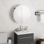 vidaXL Armoire de salle de bain miroir rond et LED Noir 40x40x17 5 cm