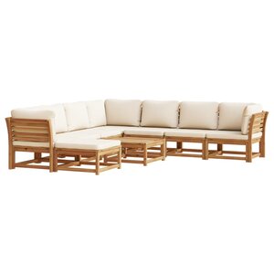 vidaXL Salon de jardin avec coussins 9 Pièces bois massif d'acacia
