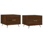 vidaXL Tables basses 2 Pièces chêne marron 50x50x40 cm bois d'ingénierie