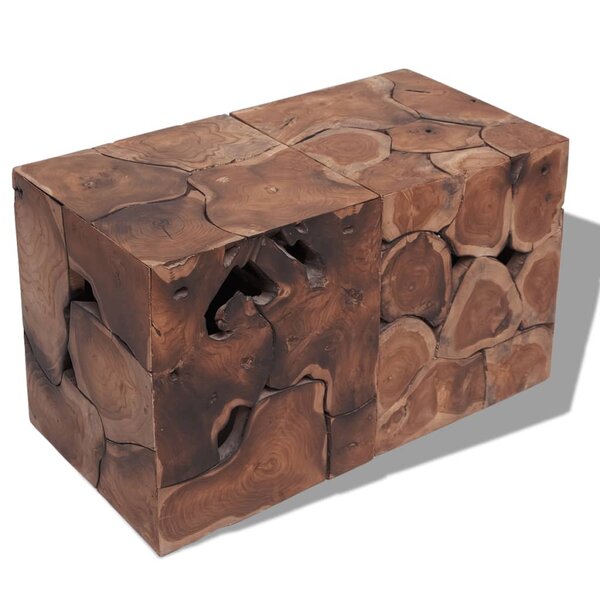 vidaXL Tabourets/Table basse teck massif