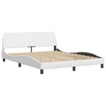 vidaXL Lit avec matelas blanc 160x200 cm similicuir