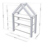 Lit cabane avec étagère 80 x 180 blanc et naturel