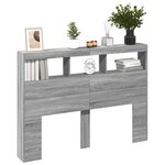 vidaXL Armoire tête de lit avec LED sonoma gris 140x17x102 cm
