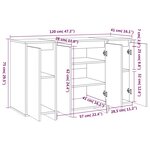 vidaXL Buffet noir 120x41x75 cm bois d'ingénierie