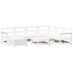 vidaXL Salon de jardin 8 Pièces blanc bois de pin massif