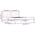 vidaXL Cadre de lit Bois de pin massif 140x190 cm