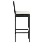 vidaXL Ensemble de bar de jardin avec coussins 3 Pièces Noir