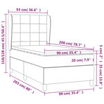 vidaXL Sommier à lattes de lit avec matelas Noir 90x200 cm Velours