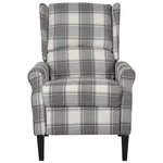 vidaXL Fauteuil de massage inclinable gris blanc tissu