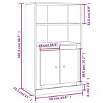 vidaXL Buffet haut sonoma gris 60x35 5x103 5 cm bois d'ingénierie
