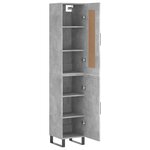 vidaXL Buffet haut Gris béton 34 5x34x180 cm Bois d'ingénierie