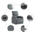 vidaXL Fauteuil inclinable électrique gris similicuir