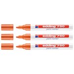 Marqueur Peinture 750 Orange Pointe Moyenne 2-4 mm x 3 EDDING