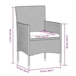 vidaXL Ensemble à manger de jardin et coussins 9Pièces Gris/noir