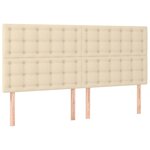 vidaXL Sommier à lattes de lit et matelas et LED Crème 160x200cm Tissu