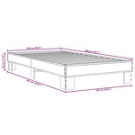 vidaXL Cadre de lit chêne fumé 100x200 cm bois d'ingénierie et métal