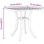 vidaXL Table de jardin vert 53x53x53 cm aluminium coulé