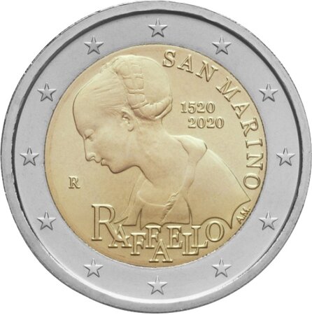 Pièce de monnaie 2 euro commémorative Saint-Marin 2020 BU – Raphaël