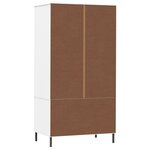 vidaXL Garde-robe avec pieds en métal Blanc 90x55x172 5 cm Bois OSLO