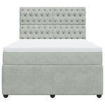 vidaXL Sommier à lattes de lit et matelas Gris clair 140x200cm Velours