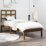 vidaXL Cadre de lit Marron miel Bois massif 100x200 cm