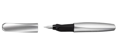 Twist stylo plume Pte Moyenne Argent/noir PELIKAN